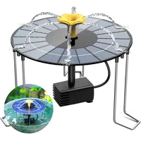 AISITIN Solar Springbrunnen für Außen mit 1500 mAh Akku, 4W Solarbrunnen für Draussen mit 3 Halterung, um Spritzwasser zu verhindern Solar Teichpumpe Wasserpumpe für Garten, Vogel-Bad, DIY Wasserspiel