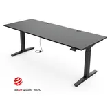 Yaasa Schreibtisch Desk Expert 200 x 80 cm Dunkelgrau/Schwarz