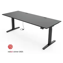 Yaasa Schreibtisch Desk Expert 200 x 80 cm Dunkelgrau/Schwarz