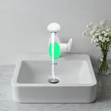Wasserhahn Bad 3 Modus, Led Waschtischarmatur Mit Ausziehbarer Brause, Wasserfall Mischbatterie Bad, 360° Drehbar, Kreativer Wasserhahn Waschbecken Mit Mehrfarbige Beleuchtung