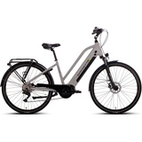 Saxonette E-Bike SAXONETTE "Premium Sport (Trapez)" E-Bikes Gr. 45 cm, 28 Zoll (71,12 cm), silberfarben E-Bikes