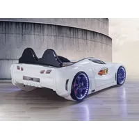 Autobett Luxury Vollversion in weiss mit LED und Polsterung