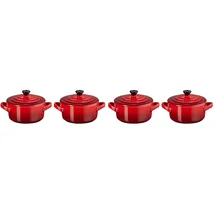 Le Creuset Mini Cocotte Topf-Set 4-tlg. kirschrot