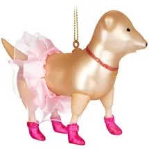 Brubaker Jack Russel Terrier als Prima-Ballerina - Handbemalte Weihnachtskugel Hund aus Glas - Mundgeblasener Christbaumschmuck Figuren Lustig Deko Anhänger Baumkugel - 11,8 cm