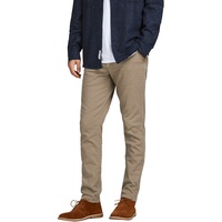 JACK & JONES Marco Hose mit Slim Fit in Beige-W33 / L36