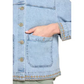 Cartoon Jeansjacke mit Stickerei 40