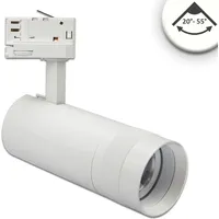 ISOLED LED 3-Phasen Schienenstrahler, fokussierbar, 24W 4000K 2400lm 20°-55°,