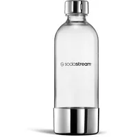 Sodastream 1 l Flasche für Sprudelwasser und Soda | spülmaschinenfest | Edelstahl-Finish