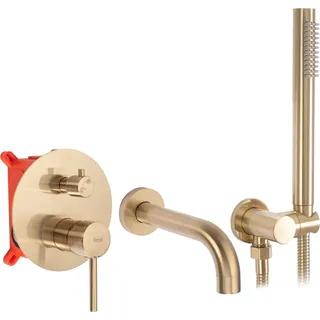 REA Wannenarmatur Lungo Gold Brush + Box