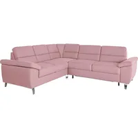 Ecksofa SIT & MORE "Sorano L-Form" Sofas Gr. B/H/T: 249cm x 88cm x 229cm, Struktur fein, langer Schenkel rechts, mit Bettfunktion-ohne Bettkasten, rosa (altrosa) wahlweise mit Bett- und Relaxfunktion, inkl. Bettkasten