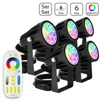 Miboxer 5er Set MiBoxer Gartenstrahler Erdspießleuchte 6W inkl. Fernbedienung