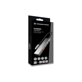 Conceptronic HUBBIES15G 4-Port USB 3.2 Gen-2 Hub, 10Gbps, USB-C x 2, USB-A x 2, 100W USB PD