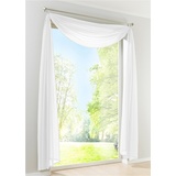 Yaland Voile Transparenter Freihandbogen einfarbig Uni Querbehang Wohnzimmer Gardinenschals, 140cm Breite, meterware