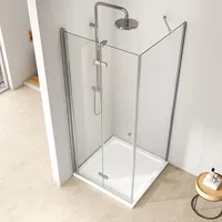 EMKE Duschkabine 120x90x185cm Eckeinstieg Duschkabinen Duschtür und Duschwand Kombination Nano Sicherheitsglas Falttürsystem - Transparent