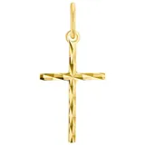 Kreuzanhänger AMOR "2013504", gold (gelbgoldfarben), Schmuckanhänger, Damen, Gelbgold 375, 0,29 g, Made in Germany