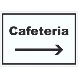 Cafeteria Aufkleber mit Text und Richtungspfeil rechts Selbstbedienung waagerecht A1 (594x841mm)