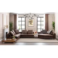 Xlmoebel Ecksofa Braunes Kunstleder Ecksofa in L-Form mit elegantem Design, Hergestellt in Europa braun