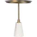 Kayoom Beistelltisch »Grant 125, aus Handmanufaktur«, (1 St.), Runder Tisch, Ablagefläche aus Metall, Sockel aus Marmor, goldfarben