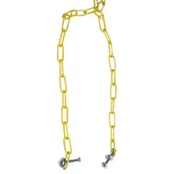 Kettensicherung 2.000mm Gliederkette für Stehleiter mit Befestigungsbolzen - gelb