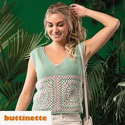 Strick-/Häkelanleitung – Top mit Granny Squares aus Woll Butt Primo Sina