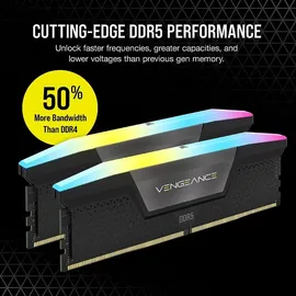 Corsair Vengeance RGB - DDR5 - Kit - 32 GB: 2 x 16GB, 7200 MHz, DDR5-RAM, DIMM), RAM, Schwarz