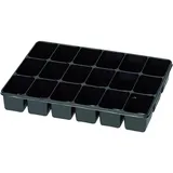 Conrad Sortimentskasten Kunststoff 335 x 235 x 50 mm schwarz 18 Fächer feste Unterteilung