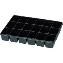 Conrad Sortimentskasten Kunststoff 335 x 235 x 50 mm schwarz 18 Fächer feste Unterteilung