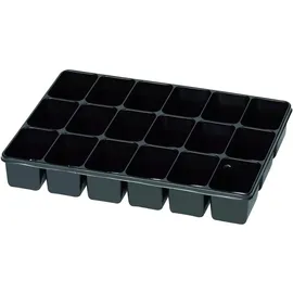 Conrad Sortimentskasten Kunststoff 335 x 235 x 50 mm schwarz 18 Fächer feste Unterteilung