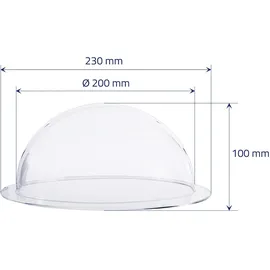 HMF 46720 Halbkugel aus Acryl mit Krempe, DIY Acrylhaube, Ø 20 cm Transparent