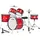 Vevor Schlagzeug Set, 5-teilig, Drum Kit für Anfänger, inkl. Basstrommel, Snare, Tomtoms, Standtom, Crash-Becken, Hi-Hat mit Ständer, Musik-Lern-Instrumentenset, für Kinder von 6–13 Jahren (rot)