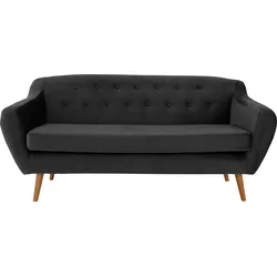3-Sitzer ANDAS "Renne", grau (anthrazit), B:178cm H:78cm T:73cm, Webstoff, Sofas, mit Heftung im Rücken im skandinavischem Stil