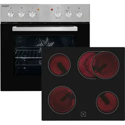 EXQUISIT Elektro-Herd-Set "EHE 156-2.1 UBZ", A (A+++-D), schwarz, Herdsets
