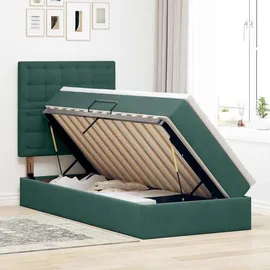 vidaXL Bett mit Stauraum und LED mit LED Dunkelgrün 90 x 200 cm Samt
