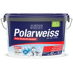 SCHÖNER WOHNEN FARBE Innenfarbe »Polarweiss«, 5 Liter, weiß, matt