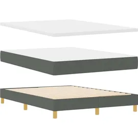 vidaXL Boxspringbett 140 x 200 cm Dunkelgrau
