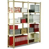 Holzregal Kellerregal Lagerregal Bücherregal Regal 5 Böden 170x170x28 / B-02*