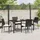 vidaXL 5-teiliges Garten-Ess-Set mit Kissen Schwarz Poly-Rattan