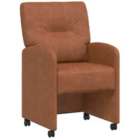VidaXL Esszimmerstühle mit Rollen 2 pcs Braun 57 x