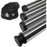 SO-TECH® Tischbein Ø 60 mm, belastbar bis 75 kg pro Stück, höhenverstellbar, Höhe 110 cm, Stahl, Chrom poliert, 4x silberfarben Ø 6 cm x 6 cm x 110 cm