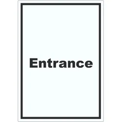 Entrance Aufkleber mit Text Eingang hochkant A9 (37x52mm)
