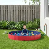 vidaXL Kinder Schwimmbecken Rot Ø300 x 38 cm