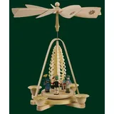 Richard Glaesser Weihnachtspyramide Pyramide Umzug zum Weihnachtmarkt Seiffen, Höhe 28 cm, Handwerkskunst original Erzgebirge