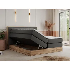 MKS Boxspringbett 160 x 200 cm H4 Dunkelgrau