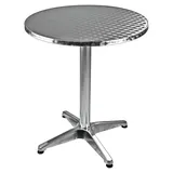DEMA Bistrotisch Bartisch Ø 60 x 70 cm Silber/Weiß