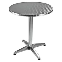 DEMA Bistrotisch Bartisch Ø 60 x 70 cm Silber/Weiß