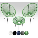 sunnypillow Acapulco Gartenstuhl 2er Set 60 x 60 x 80 cm grün