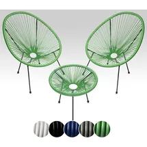 sunnypillow Acapulco Gartenstuhl 2er Set 60 x 60 x 80 cm grün