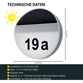 Melitec Hausnummernleuchte SH06 Silber
