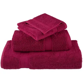 vidaXL 6 Tlg Premium-Handtuch-Set Bordeaux 600 g/m2 100% Baumwolle