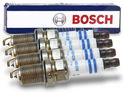 Bosch 4x Zündkerze FR7KI332S [Hersteller-Nr. 0 242 236 571] für Alfa Romeo, Audi, Chevrolet, Chrysler, Citroën, Dodge, Fiat, Ford Usa, Geely, Gm Korea